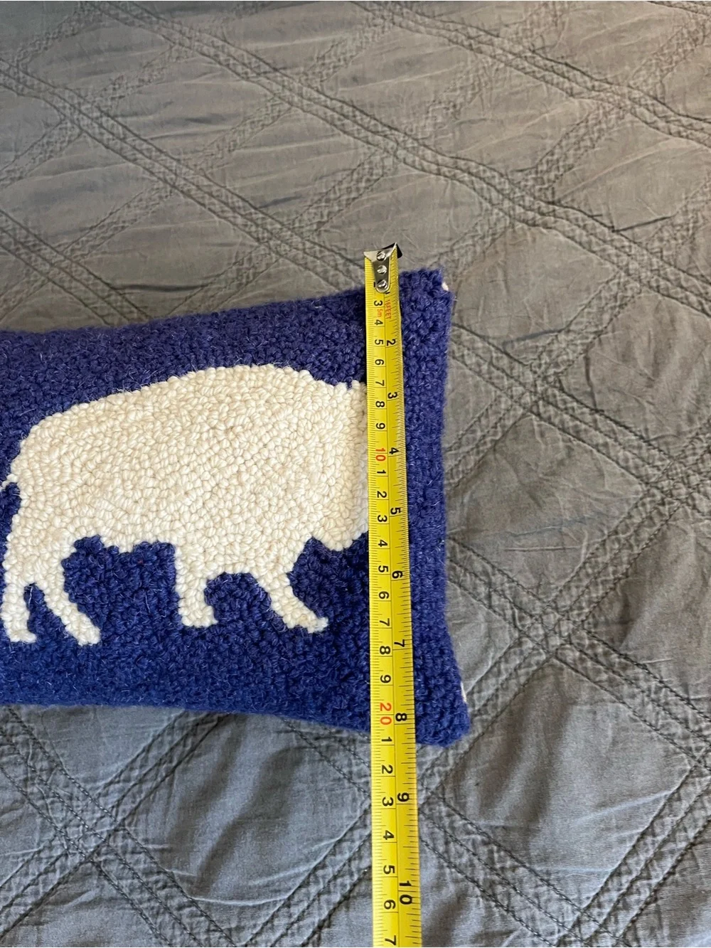Three bison needlepoint lumbar pillow
